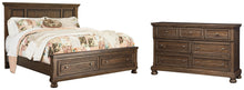 Load image into Gallery viewer, Flynnter Queen Panel Bed with 2 Storage Drawers with Dresser
