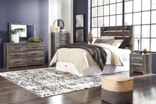 Load image into Gallery viewer, Drystan Queen Panel Headboard with Mirrored Dresser, Chest and Nightstand
