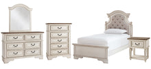 Load image into Gallery viewer, Realyn Twin Panel Bed with Mirrored Dresser, Chest and Nightstand
