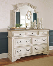 Load image into Gallery viewer, Realyn Queen Upholstered Panel Bed with Mirrored Dresser and Chest
