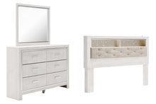 Load image into Gallery viewer, Altyra King Bookcase Headboard with Mirrored Dresser
