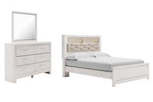 Load image into Gallery viewer, Altyra Queen Panel Bookcase Bed with Mirrored Dresser
