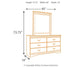 Huey Vineyard Full Sleigh Headboard with Mirrored Dresser