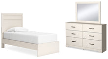 Load image into Gallery viewer, Stelsie Twin Panel Bed with Mirrored Dresser
