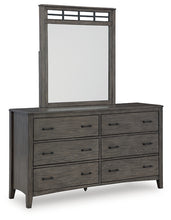 Load image into Gallery viewer, Montillan King Panel Bed with Mirrored Dresser
