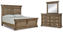 Load image into Gallery viewer, Markenburg King Panel Bed with Mirrored Dresser
