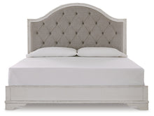 Load image into Gallery viewer, Brollyn King Upholstered Panel Bed with Mirrored Dresser, Chest and 2 Nightstands
