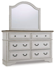 Load image into Gallery viewer, Brollyn King Upholstered Panel Bed with Mirrored Dresser
