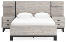 Load image into Gallery viewer, Vessalli Queen Panel Bed with Mirrored Dresser and Chest
