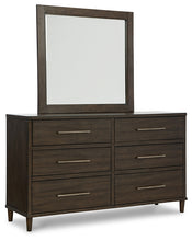 Load image into Gallery viewer, Wittland Queen Upholstered Panel Bed with Mirrored Dresser
