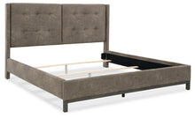 Load image into Gallery viewer, Wittland King Upholstered Panel Bed with Mirrored Dresser
