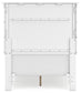 Fortman Twin Panel Bed with Mirrored Dresser, Chest and Nightstand