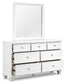 Fortman California King Panel Bed with Mirrored Dresser and Chest