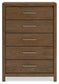 Cabalynn California King Upholstered Bed with Mirrored Dresser, Chest and Nightstand