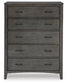 Montillan Queen Panel Bed with Mirrored Dresser and Chest