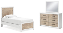 Load image into Gallery viewer, Charbitt Twin Panel Bed with Mirrored Dresser
